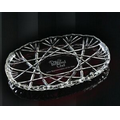 Oval Cut Glass Platter w/ Scalloped Edge